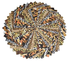54 Animal Skin Print Fabric 5" Quilting Squares 100% Cotton Charm