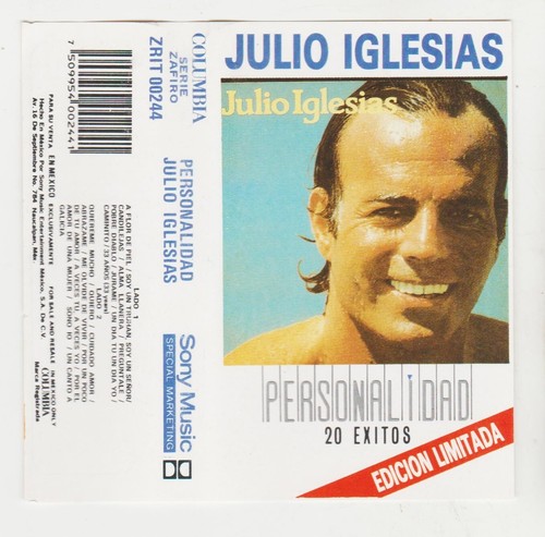 JULIO IGLESIAS MEXICAN CASSETTE 1992 PERSONALIDAD 20 EXITOS - Picture 2 of 5
