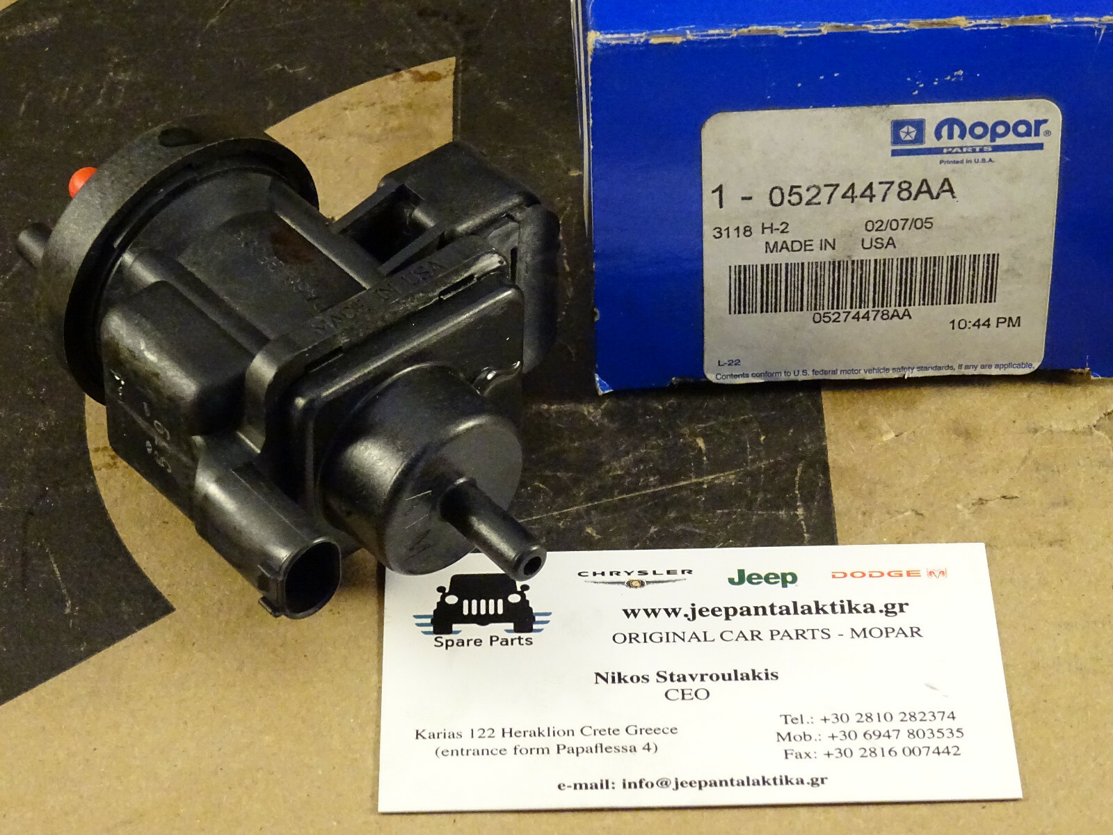 Solenoid Vacuum Jeep Grand Cherokee WG 2.7 Diesel 02-04 5274478AA Genuine Mopar