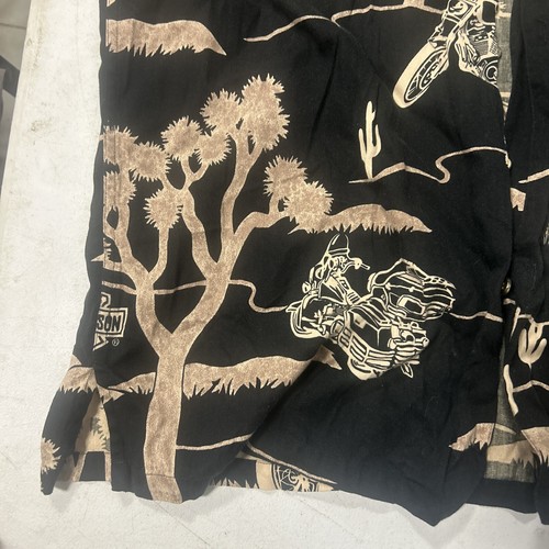 Harley Davidson Camicia Uomo Grande Nera Bottoni Manica Corta Beach Biker - Foto 6 di 13