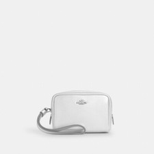 NWT Coach Pouch Wristlet CW420 Silver/Light Silver