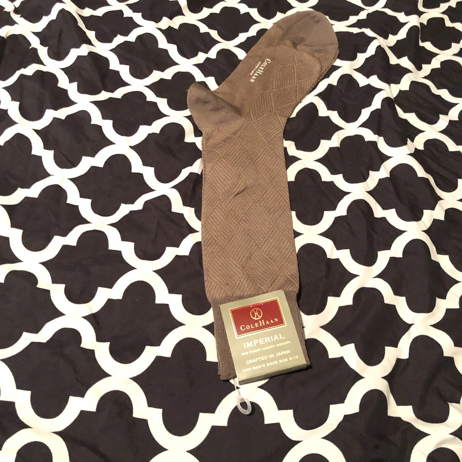 COLE HANN Imperial MENS Brown DRESS SOCKS WOOL MADE IN JAPAN NWT M3