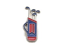 Vintage Weyerhaeuser Logo Golf Bag Clubs Lapel Pin Red White Blue Enamel Brooch