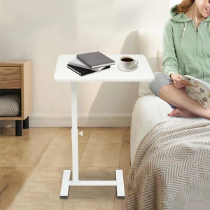 Table portable mobile Rolling Accueil & Bureau Table de chevet Bureau réglable blanc
