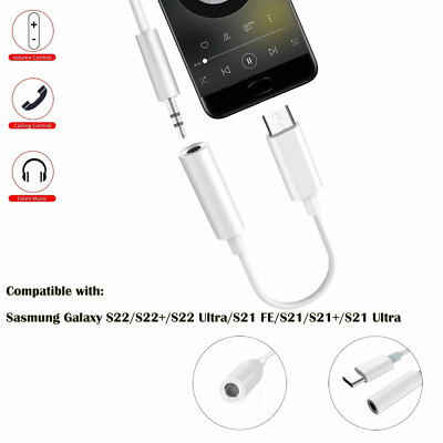 USB Type C to 3.5mm Headphone Audio Jack Aux Cable Adapter For Galaxy Z Fold 5