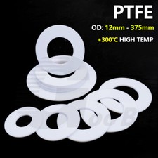 3mm Thick PTFE Flat Washers Sealing Gasket High Temp Resistant ID 6-325mm White
