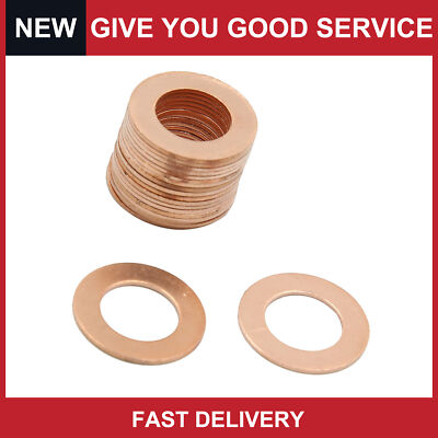 #ad #ad Universal 13mm Inner Dia Copper Crush Washers Flat Car Sealing Gaskets Packof20 $12.60