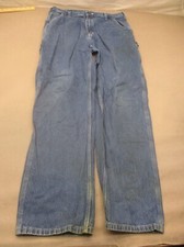 Carhartt Size 36x34 Mens Blue 100 Cotton Zip Fly Pockets Straight Jeans 902