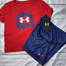 Under Armour Baby Toddler Boys Future Boss Outfit Set Red Blue NEW