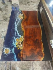 Ocean Epoxy Resin Coffee Table Top, Resin Epoxy Center Table Top Furniture Decor