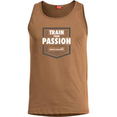 Pentagon Astir Tanktop Vertikale Logo Fitness Sport Top Herren Weste Coyote