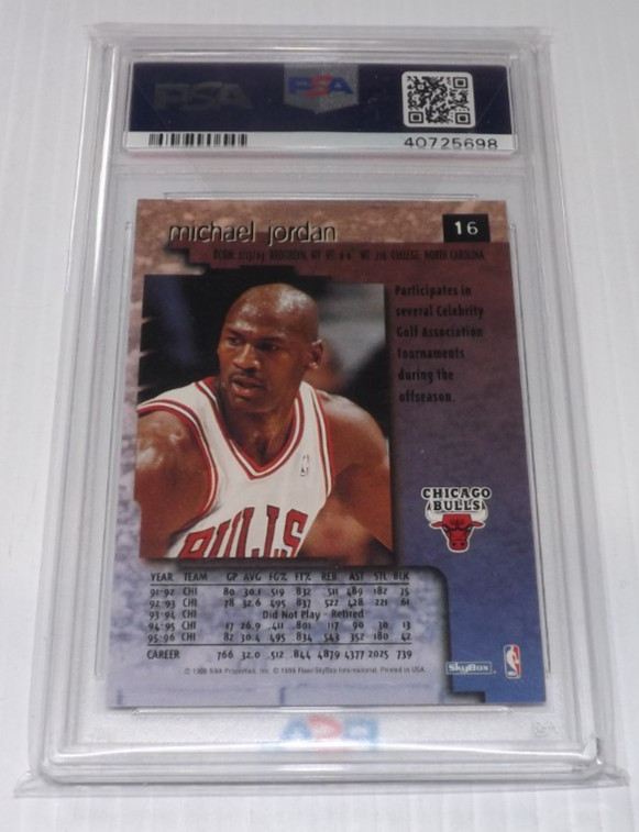 1996 Skybox Premium Michael Jordan Basketball Card - PSA 8.5 view 2