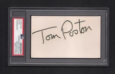 Tom Poston Autographed 3x5 Card-PSA/DNA Slab 1950s-2000 TV Actor-Newhart D-2007
