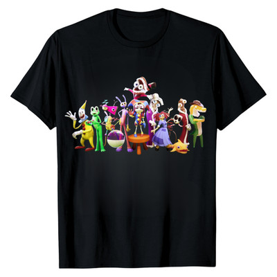 The Amazing Digital Circus T Shirt Pomni Jax Caine Ragatha Cartoon Graphic Tee