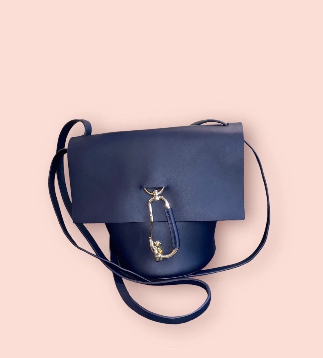 【新品未使用】beautifulpeople busket bag S ZAC POSEN Belay Luxury Designer Leather Bucket Shoulder Bag Navy