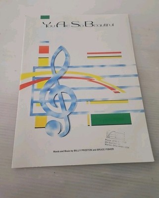Vintage 1973 ''You Are So Beautiful'' Sheet Music By Billy Preston/Bruce Fisher