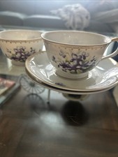 Vintage Japan Purple Violet Porcelain Teaset Tea Set