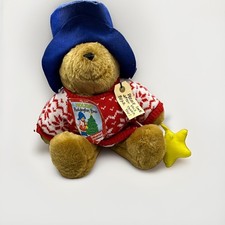 Eden Paddington Bear 14in Plush 1998 Christmas Holiday Sweater Hat w/ Tag