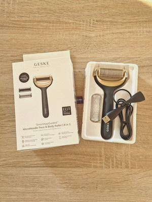 GESKE | SmartAppGuided  MicroNeedle Face & Body Roller | 8 in 1 | Derma Roller
