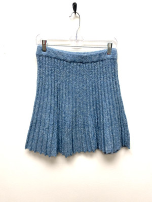 Sofie The Label Womens Blue Acrylic Wool Ribbed Gabrielle Pull On Mini Skirt L
