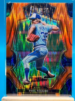 2023 Panini Select - Premier Level Phil Niekro #112 Orange Flash Prizm