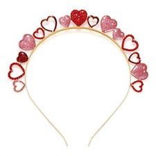 Valentine's Day Heart Headbands for Women - Glitter Rhinestone Style C