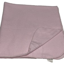 Regent Solid Pink Baby Blanket Fleece Receiving Blanket Stitch Trim Lightweight