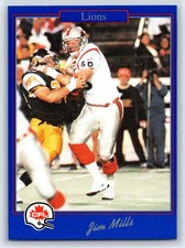1991 JOGO CFL Jim Mills British Columbia Lions #166