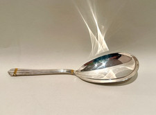 Christofle Aria Gold Rice/Potato Serving Spoon (Silverplate, Gold Ring) 9 3/4"