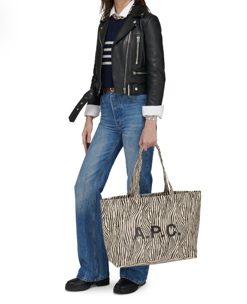 A.P.C. Zebra Print Laure Shopping Bag New w/Tags X-Large Shopper