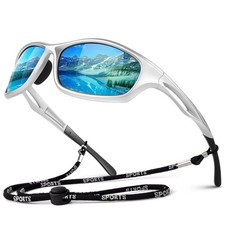 Polarized Sports Sunglasses Men UV400 Protection Wrap Around Goggles for Runn...