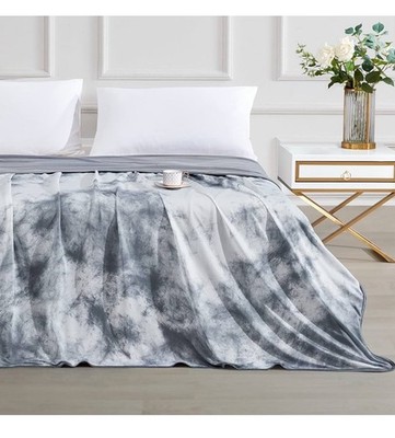Elegear Tie Dye Kühldecke Q-Max Nachtschweiß Max 0,5 Überwurf Bett Sofa - Grau