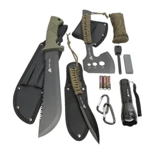 Outdoor Gear Kit: 12-Piece Camping Tool Set, Flashlight/Machete/Knife