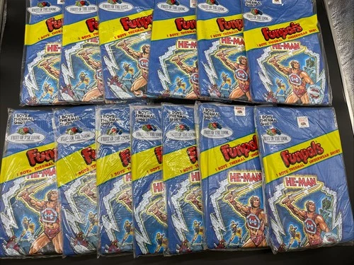 Vintage HE-MAN MOTU Lot Of 13 youth Size M thermal shirt 1986 Mattel Sealed