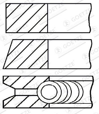 NEU - Goetze Engine 08-142300-00 Kolbenringsatz Passend FüR Fiat Lancia-image