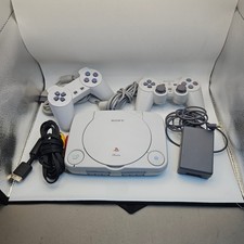 SONY PS one White Console Bundle With 2 Controllers AV Power Cable Retro Gaming