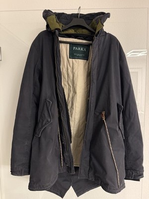 Scotch & Soda Parka Herren Gr. L Winterjacke Dunkelblau Gefüttert mit Kapuze