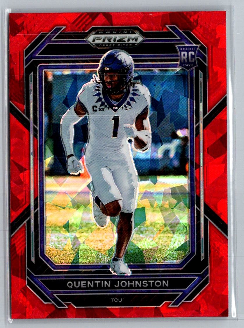 2023 Panini Prizm Draft Picks #138 Quentin Johnston Red Cracked Ice