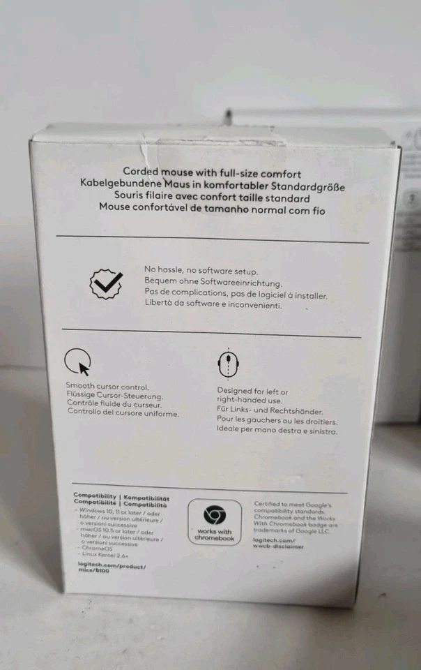 5 X New Logitech B100 Wired USB Mouse - Black joblot - Image 3 of 4