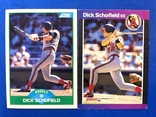 Dick Schofield 1989 Score & 1989 Donruss Baseball - Angels