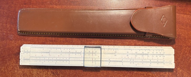 Scientific Instruments Co. (SIC) 1050 slide rule w/leather case, 1961 (Japan)