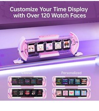 Divoom Times Gate - Cyberpunk Gaming Setup Digital Clock(PINK)