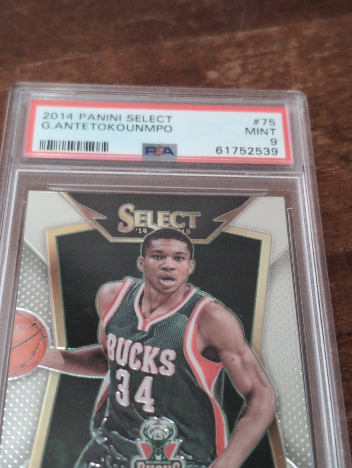 2014-15 Panini Select Giannis Antetokounmpo #75 PSA 9 Miami Heat view 3