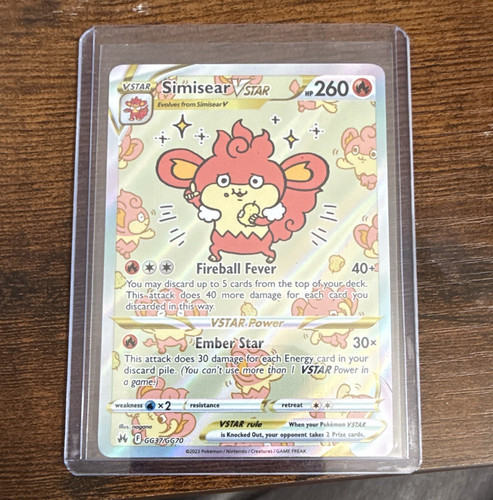 Simisear VSTAR GG37/GG70 Crown Zenith Galarian Gallery Ultra Rare Holo EN 260HP