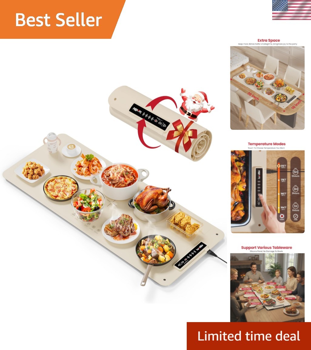 Extra Large Food Warming Mat for Countertop XXL 36&rdquo;x16&rdquo; 