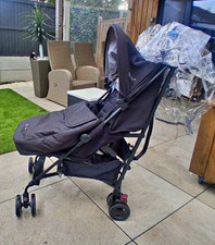 Silver Cross Grey Single Pushchair Folding Basket Swivel Wheels Canopy Footmuff
