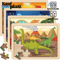 Dinosaurier Puzzle 4X24 Teile Holz FüR Kinder Ab 3 Jahren, Lehrreich