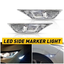 For 2016-2021 Honda Civic LED Side Marker Light Xenon White Turn Signal Lamp DRL
