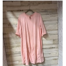 Vanity Fair Light Pink Zip-Up Robe Size L 87 Polyester, 13 Nylon, with Pockets