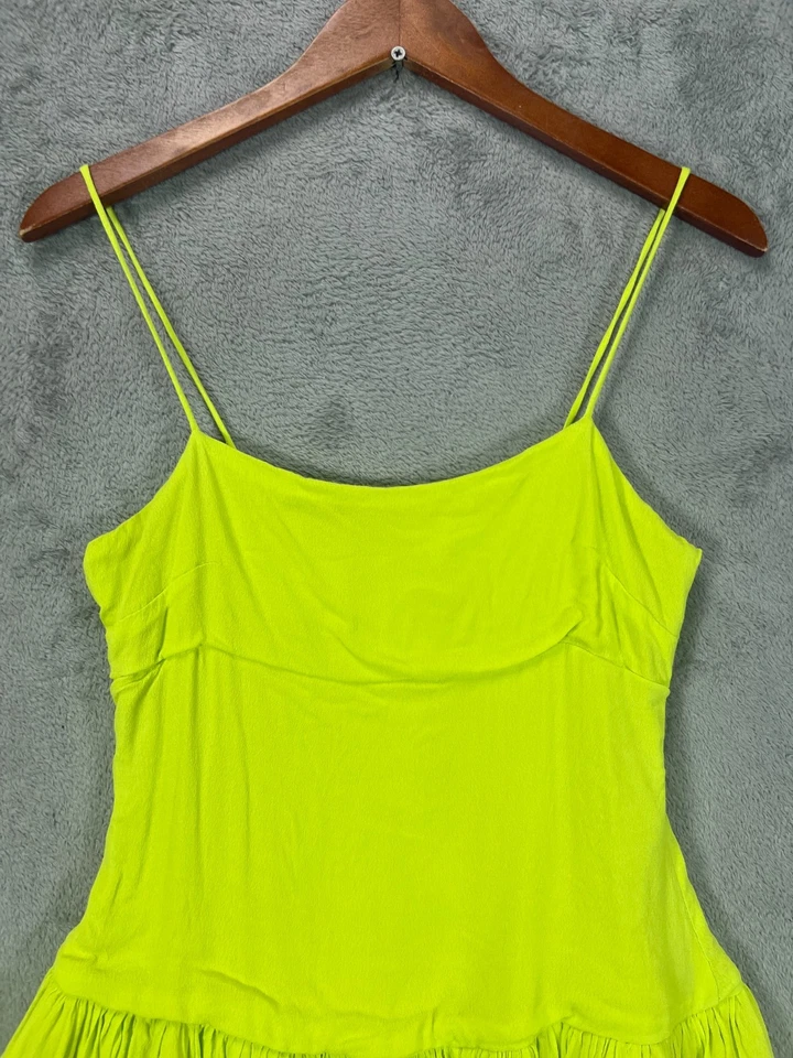 Olivaceous Lime Green Mini Dress Size Medium Womens Dress Crepe Tulle Sleeveless - Image 2 of 4